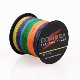 Dorisea Extreme Braid 100% Pe Multi-Color Braided Fishing Line 109Yards-2187Yards 6-550Lb Test Fishing Wire Fishing String Incredible Superline Zero Stretch (Multi-Color, 1000m/1093Yards 60lb/0.40mm)