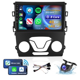 [8 CORE 4G+64G] Car Radio for Ford Fusion 2013-2019 with Wireless Carplay/Android Auto, 9 Inch Android 13 IPS Touch Screen Car Stereo, Bluetooth, GPS, WiFi, SWC, DSP + Backup Camera