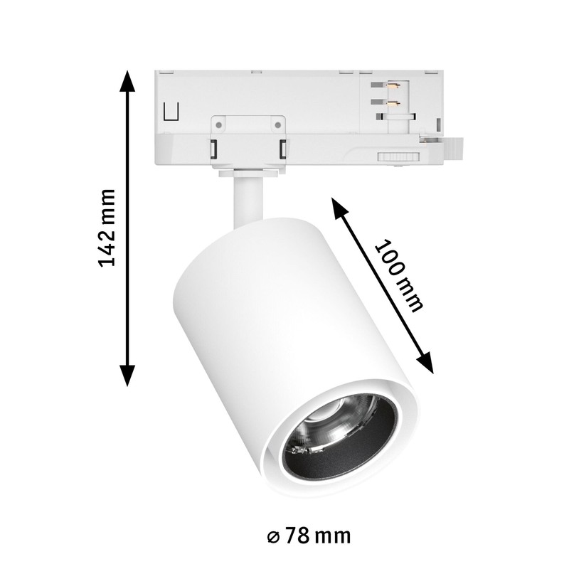 Paulmann 96562 ProRail3 LED Track Spotlight Kratos 50° 1000lm 9W