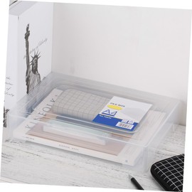 Operitacx Box Portable Art Scrapbook Storage Box Desktop Organiser File Folder Document Organiser Desk File Box Magazine Storage Box A4 Folder