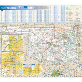 Oklahoma State Wall Map - 20.75" x 18.5" Laminated