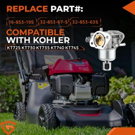 Carburetor Fit For Kohler 7000 Series KT725 KT730 KT735 KT740 KT745 22HP 23HP 24HP 25HP 26HP Engines Carb with Air Oil Filter Fuel Pump Maintenance Kit, Replaces# 16 853 19S, 32 853 63S, 32 853 67-S