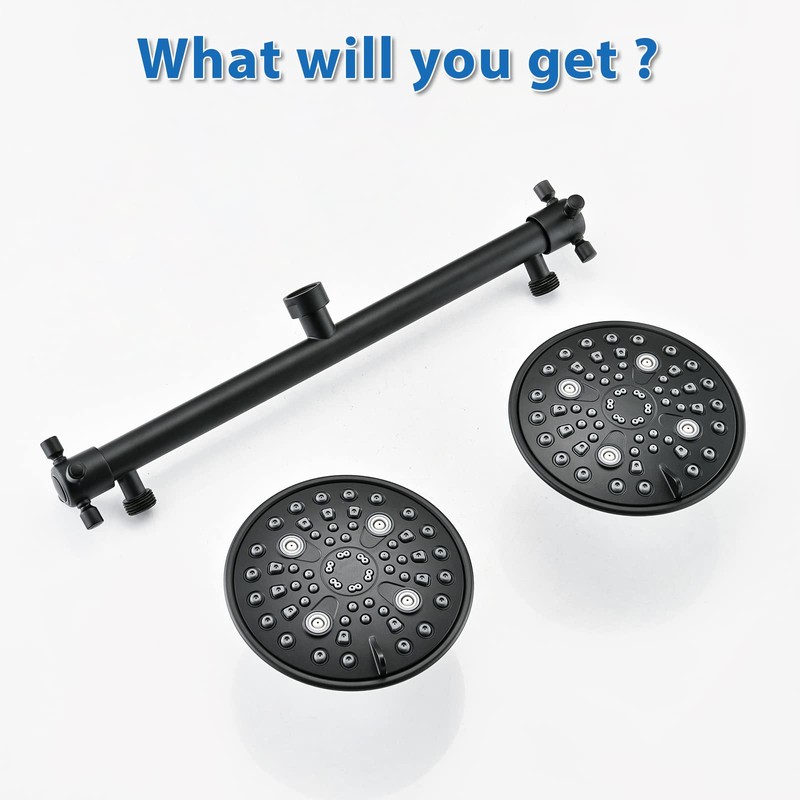 Proox Double Shower Head with Built-in Valve, High Pressure 6