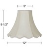 Creme Medium Scallop Bell Lamp Shade 5" Top x 12"