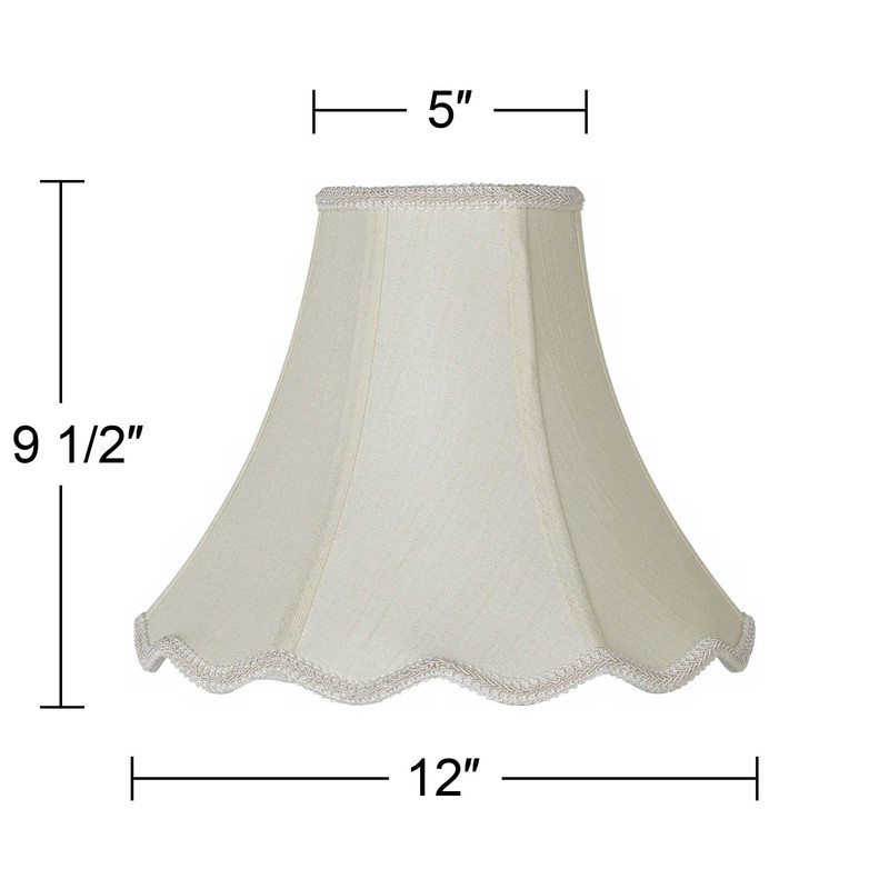 Creme Medium Scallop Bell Lamp Shade 5" Top x 12"