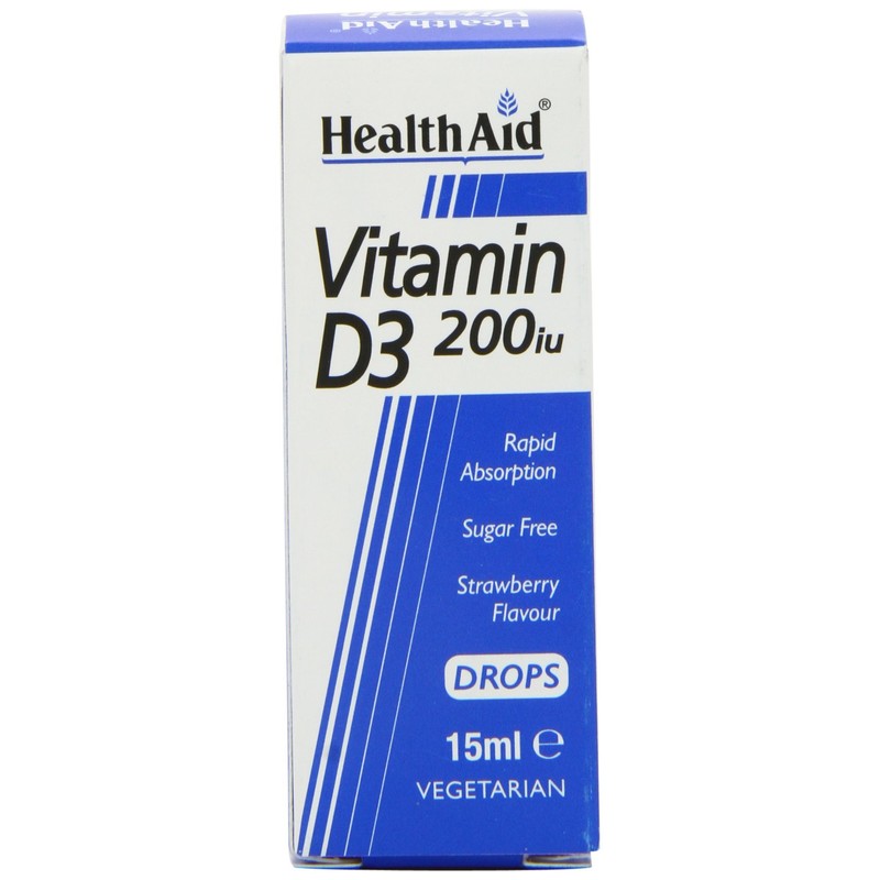 HealthAid Vitamin D3 200iu Drops, Strawberry, 15 Millilitre