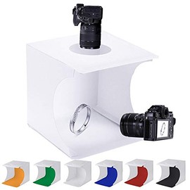 SENLIXIN Mini Photo Studio Tent Jewelry Light Box Kit, Portable Foldable Small Home Photography Studio Light Box Booth Shooting Tent with LED Light Strips - with 6 Color Background (20x20x20cm)