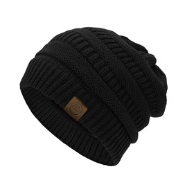 Durio Knitted Hat Women's Hat for Women Winter Hat Beanie Hat Chunky Knit Hat Soft, black