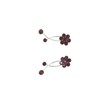 Faship Gorgeous Burgundy Rhinestone Crystal Floral Necklace Earrings Set