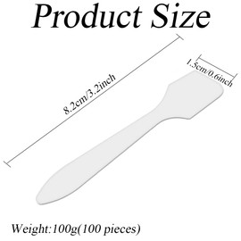 100Pcs Transparent Disposable Plastic Frosted Makeup Spatula Cosmetic Spatulas Scoops Mini Facial Cream Mask Spatula Spoon for Mixing and Sampling