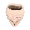 Unique Head Plant Pot with Drainage Hole Resin DIY Face