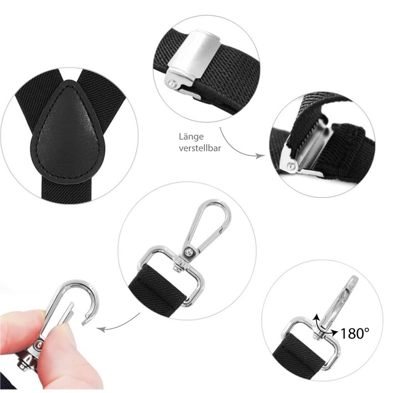 axy Men's Braces with 3 Robust Lobster Clasps, 2.5 cm