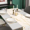 Table Runner Spring Summer Modern White Marble Golden Texture Tablecloth