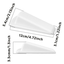 Runseaway 4Pcs Premium TPR Rubber Door Stoppers, 1.3 Inch Tall Heavy Duty Wedge, Non-Slip Door Stopper for Carpet, Tile, Concrete, Wood Floors(White)