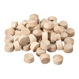 uxcell 50Pcs Wood Button Top Plugs, 17/32 Inch Round Head Wood Plugs Screw Hole Covers Wooden Screw Plugs for Furniture Tables Chairs