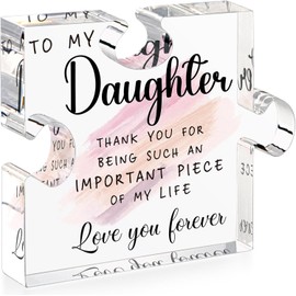 DIGIELE Daughter Gifts from Mom or Dad, Daughter Birthday Memorial Gift, Best Daughter Gifts Ideas, Best Ever Presents, Daughter in Law Gift, Unique Acrylic Puzzle Decoration - Graduation & Birthday