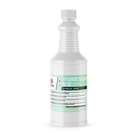 Hydrochloric Acid 15% Technical Grade - 1 Quart Bottle - 32 fl oz - Versatile Acid for Various Applications