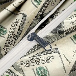 3pcs Luxurious One Hundred Dollar Print Duvet Cover Set - Soft and Comfortable Bedding for Bedroom and Guest Room - Includes 1 Duvet Cover and 2 Pillowcases (Queen Size, Core Not Included) - Bedding Size: King 104"X90"