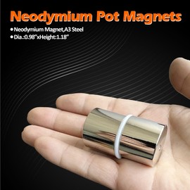 MUTUACTOR Powerful Neodymium Magnets,2Pack Magnetic Mount Heavy Duty Magnets Column Shape M6 Female Threaded,D1.18x0.98” Anti-Broken Rare Earth Magnets for Instruments Engineering Mechanization