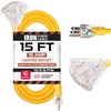 IRON FORGE CABLE 15 Foot Lighted Outdoor Extension Cord with