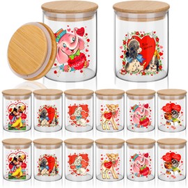 12 Set 17oz Glass Storage Jars with Airtight Lid Retro Vintage Candle Jars Containers Sets for Kitchen Candy Cookie Chocolate Tea, Sugar, Salt, Coffee(Animal)