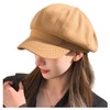 Weuiean BLDW-781 Women's Cotton Blended Cap with Brim UV Protection, Cold Protection, Small Face Effect, Cute, Stylish, Spring, Summer, Autumn, Winter,, Khaki