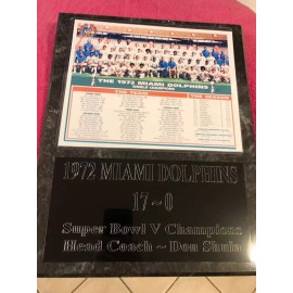 1972 Miami Dolphins perfect season plaque - New Lower Pricing!!