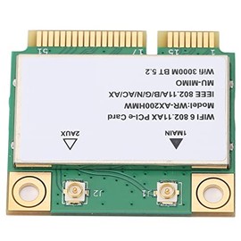 AX200HMW Tarjeta Inalámbrica WiFi 6 de Doble Banda 802.11 A/B/G/N/AC/AX Half Mini PCI-E Adaptador de Red de Tarjeta WiFi BT5.2 para PC, Portátiles, Solo para (64 bits)
