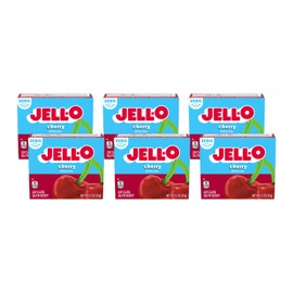 Jell-O Black Cherry Sugar-Free Gelatin Mix (0.3 oz Boxes, Pack of 6)