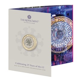 CrawleyCoins 2022 25 Years of £2 Coin UK Brilliant Uncirculated Coin in Mint Pack