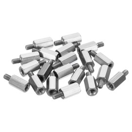PATIKIL M2.5x8mm+4mm Male-Female Hex Standoff, 20 Pack Stainless Steel PCB Standoffs Screws for Motherboards, Computer Cases, Circuit Boards, Electronics