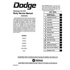 1971 Dodge Body Service Manual