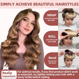 Satin Heatless Curling Rod Set for Overnight Curls – 6pcs No-Heat Hair Rollers for Sleeping, Gentle Waves & Voluminous Curls