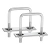 sourcing map 2Sets 304 Stainless Steel Square U-Bolts, 2.05" (52mm)