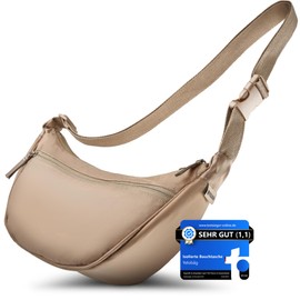 Yelobåg Insulated Crossbody Moon Bag, Half Moon Shoulder Bag, Waterproof, Stylish Shoulder Bag with Adjustable Strap, Bum Bag with Insulation, Unisex Handbag, Sandbar Taupe