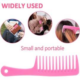 3PCS Pink Wide Tooth & Fine Tooth Combs Set - Detangling Comb for Wet Wavy Curly Thick Hair (Pink, One Size)