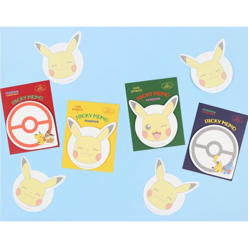 2 Count, Pikachu Sticky Notes Pad, Memo Pad, 30Sheets/Pad (Face)