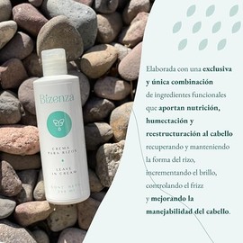 Bizenza - Crema para Rizos - Mascarilla para Cabello Rizado - Aporta Nutrición y Humectación - Recupera la Forma del Rizo Natural - Tratamiento que Evita el Frizz - 240 ml