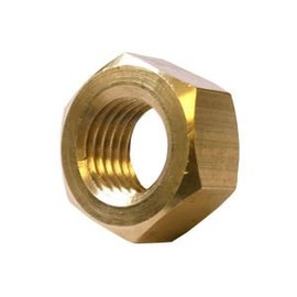 AHCMetric Hexagonal (Hex) Full Nuts Brass Self Colour M6 6mm (Pack of 10 Nuts)