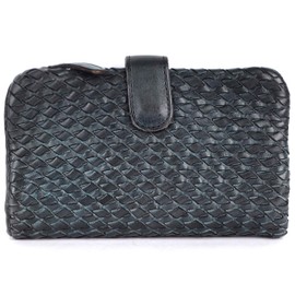 VILENCA HOLLAND Genuine Leather Wallets for Women, Small Wallet for Ladies Zipper Coin Purse Credit Card Holder with Strap (VL-163-GREY)