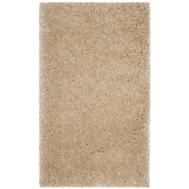 SAFAVIEH Polar Shag Collection Accent Rug - 2' x 3', Light Beige, Solid Glam Design, Non-Shedding & Easy Care, 3-inch Thick Ideal for High Traffic Areas in Entryway, Living Room, Bedroom (PSG800A)