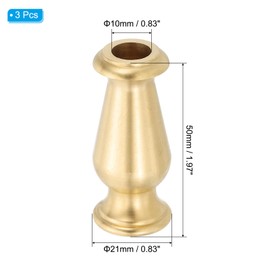 PATIKIL Lamp Solid Brass Spindle, 3 Pcs Turned Brass Spindle Slips Lamp Finial Pipe Light Fixture for 1/8 IP or M10 Lamp Rod Light Repair Decoration, 21 x 50mm