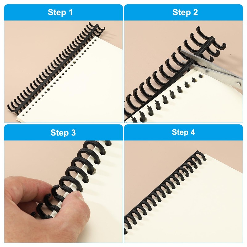 PATIKIL 12mm(1/2") Plastic Spiral Binding Coils, 25 Pcs Binding Spirals