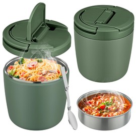 wiwens 40oz Insulated Lunch Containers for Adults Soup Thermo for Hot Food Jar Wide Mouth Leak Proof Vacuum Stainless Steel Thermal Bento Box with Buckle Lid and Spoon