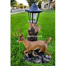 GARDENGREETERS Solar Deer Statue Deer Figurine Deer White Tail Deer Home Decor