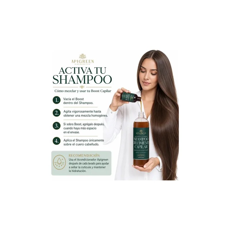 Shampoo Crecimiento Acelerado Con Boost Capilar Apigreen