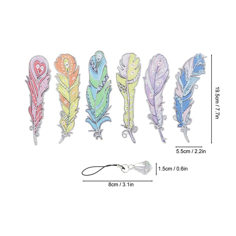 DIY Diamond Feather Bookmark Lightweight Delicate Bend Resistant Beaded Page