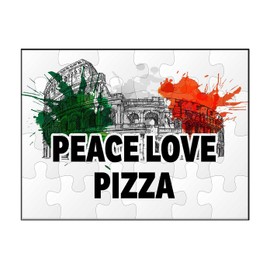 Makoroni - Peace Love Pizza Italy Italian - Jigsaw Puzzle 30 pcs, DesK28