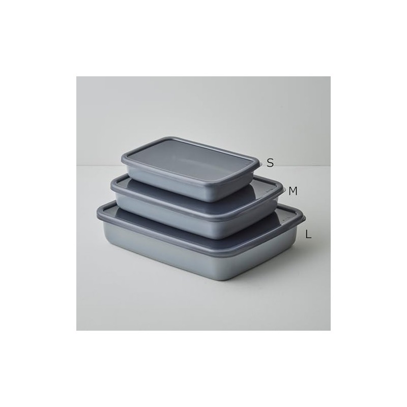 Noda Horo White Series Storage Container, Rectangle, Shallow Type, S,