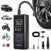Powools Portable Car and Inflatables Tire Inflator with Large-Capacity Battery,